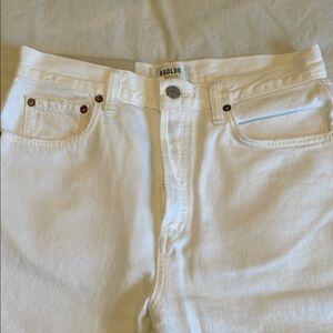 Agolde low slung baggy jean in milkshake.